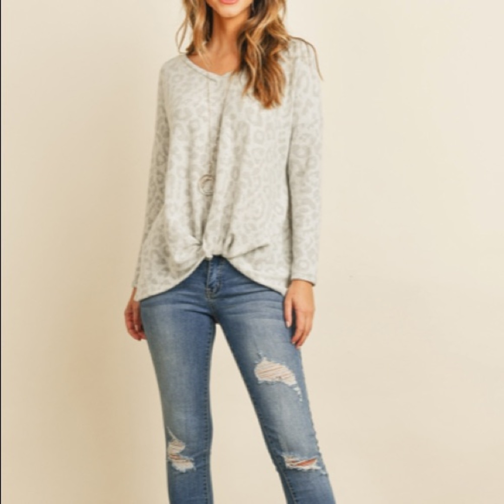 Animal Print, Twist Front Top - Picture 10 of 10